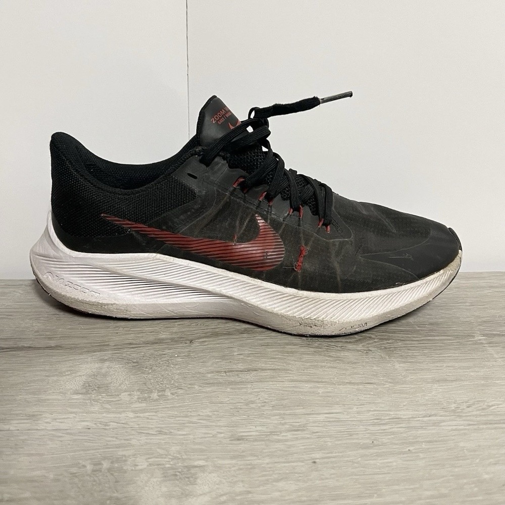 Nike Winflo 8 CW3419-003 Men’s Size 10 Black Red Running Shoes Sneakers